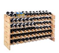 72 Bottles Storage Wine Rack Freestanding Pine Wood Display Shelf Wine Holder