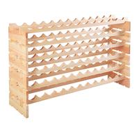 72 Bottles Storage Wine Rack Freestanding Pine Wood Display Shelf Wine Holder