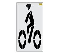 72" California DOT Bike Lane Symbol Stencil - 1/8" (.125") PRO-Grade LDPE