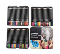 72 Colored Pencils Sets, 2B Hardness Soft Core Easy Coloring Drawing Sketching High Color Solidity Oily Color Pencil with Iron Box for Artists Adult School Supplies