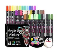 72 Colour Acrylic Marker Set - Double Sided Paint Markers | Educational and Creative Art Supplies for School, Office and Home, DIY Crafts, Decorations, Painting, Drawing, Colouring for Kids Awakening