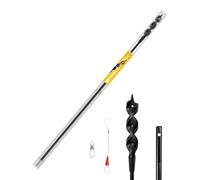 72" Flexible Installer Drill Bit for Pulling Wires in Walls, Ceilings, and Sidewalks, 3/4" Auger with Screw Point & Fish Eye, 1/4" 3-Flat Shank for Wood & Conduits, with Wire Puller & Storage Tube
