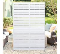 72" H x 44" w Heavy-Duty Metal Outdoor Privacy Screen, Freestanding Rust-Resistant & Weatherproof Fence Panel Decorative Trellis Room Divider Screen for Patio, Deck, Balcony, Yard and Garden