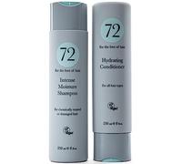 72 Hair Vegan Intense Moisture Duo, Sulphate Free Shampoo and Conditioner Set, Anti Frizz Treatment, 500ml