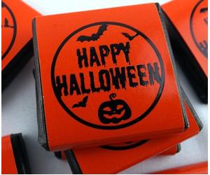 72 HAPPY HALLOWEEN orange/black Halloween Foil Wrapped Trick or Treat Milk Chocolate Neapolitans bats pumpkin (72 count)