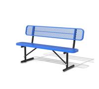 72" Heavy Duty Steel Park Bench - Outdoor Metal Picnic Bench with Backrest for Garden, Patio, School, Shopping Mall, Commercial Use, and Stylish Seating