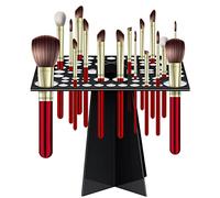 72 Holes Acrylic Makeup Brush Stand - Collapsible Holder & Dryer for Makeup Artist, Nail Brush, Paintbrush, Black