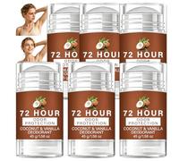 72-Hour Long-Lasting Underarm Deodorant Cream, Aluminum-Free Coconut Vanilla Deodorant Stick, Baking Soda Free Natural Deodorant, Mini Travel Size Body Deodorants for Coconut Lavender (6pcs)