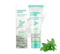 72 Hours Fresh Deodorant Body Cream, Aluminum Free Invisible Cream Deodorant, Protection Against Strong Sweating & Odour, Antiperspirant for Face, Hands and Feet（Mint）