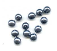 72 Imitation Pearl Glass Beads Round 4 mm Dark Grey