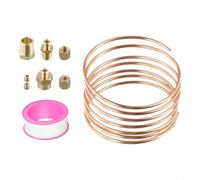 72 Inch Copper Tube Oil Pressure Gauge Kit with Threaded 1/4x1/8 NPT Parts for Mechanical and Boost Gauge Installations