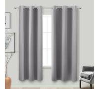 72 Inch Length Grey Curtains for Room,2 Panels Set 6FT 6 FT Grommet Double Sided Blocking Thermal Insulated Blackout Room Darkening Garage Window Coverings for Bedroom 72 Inches Long,Light Gray