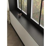 72 Inches Diatomaceous Earth Windowsill Mat, Quick Drying Adjustable Windows Cill Cover, Solid Color Kitchen/Bay Window Cushion(Black,72x9inch (182x23cm))