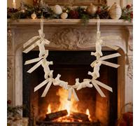 72 inches White Flocked Easter Bunny Garland with Large Satin Bows,Handmade Rustic Farmhouse Spring Hanging Banner for Mantle Table Stairs Tree Easter Spring Home Decorations