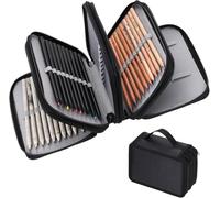 72 Inserting Paint Brush Holder Storage Colouring Pencils Organiser Portable Large Capacity Pencil Pen Case 4 Layers Pencil Bag Pouch Holder with Zipper Pencil Wrap for School Office Artist Boys Art