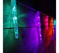 72 LED 6.9m Premier 24 Indoor Outdoor Icicle Shape Christmas Chaser Lights in Rainbow Samuel Alexander Multi One Size