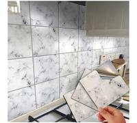 72 Marble Grey Black Tile Stickers Mosaic Granite Tile Stickers Transfers Cover for 6x6 15 x 15cm Tile Kitchen Bathroom Stick On Wall Peel N Stick Tile Decals