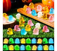 72 Mini Luminous Ghost Pumpkins, Resin, for Halloween Decor, Garden, Dollhouse, Crafts(Cute Style)