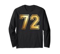 72 Number Seventy-Two Team Sports Graphic Varsity Matching Long Sleeve T-Shirt
