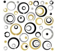72 Pcs Acrylic Mirror Circle Wall Stickers, Round Self Adhesive Removable Wall Decal Set, 3D Round Dots DIY Art Wall Decoration Murals for Bedroom Home Sofa TV Background Decor (Silver + Black + Gold)