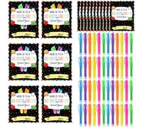 72 Pcs Back to School Gifts Bulk Highlighter with Greeting Cards First Day of School Gift for Teacher Student Class Exchange Gift Party Favors Classroom Rewards Prize Birthday Goodie Bag Stuffers