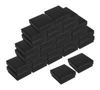 72 Pcs Black Cardboard Jewelry Gift Boxes Bulk, Square 2 x 2 x 1.2 in/5 x 5 x 3 cm Earring Gift Boxes with Lids for Presents, Ring Necklace Small Item Packaging with Sponge Insert
