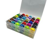 72 Pcs Bobbins for Sewing Machine, Assorted Color Bobbin Thread with Case