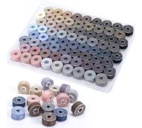 72 Pcs Bobbins Sewing Thread Assorted 72 Colored Pre-Wound Sewing Bobbins with Bobbins Box Compatible with Singer/Brother/Janome/Embroidery Machine (Morandi)