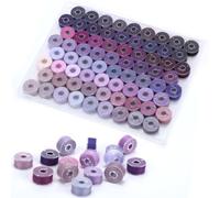 72 Pcs Bobbins Sewing Thread Assorted 72 Colored Pre-Wound Sewing Bobbins with Bobbins Box Compatible with Singer/Brother/Janome/Embroidery Machine (Purple)