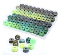 72 Pcs Bobbins Sewing Thread Assorted 72 Colored Pre-Wound Sewing Bobbins with Bobbins Box Compatible with Singer/Brother/Janome/Embroidery Machine (Green)