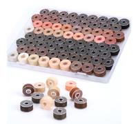 72 Pcs Bobbins Sewing Thread Assorted 72 Colored Pre-Wound Sewing Bobbins with Bobbins Box Compatible with Singer/Brother/Janome/Embroidery Machine (Brown)
