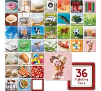 72 PCS Daily Items Matching Game, 36 Designs Everyday Objects Memory Cards Engaging Picture Matching Game, Educational Learning Toys for Preschool 4 5 6 Years Old