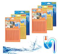 72 Pcs Drain Sticks, Easy Flow Drain Sticks, Easy Flow and Odour Remover for Cleaner Prevents Blockages and Bad Odour for Pipes Toilet Sewer Kitchen Vanity Bathtub (Blue Orange Yellow)