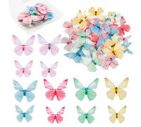 72 Pcs Edible Butterfly Cake Decorations Butterfly Cupcake Toppers Rice Paper Dessert Topper Decorations 3D Colourful Wafer Paper Butterflies for Party Cakes Birthday Wedding Baby Shower Anniversary