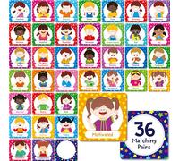72 PCS Emotions Matching Game, 36 Pairs Feelings Memory Matching Cards Emotional Learning Activities Calm Down Corner Supplies for Baby Toddler Pre-K Preschool Kindergarten Autism ADHD