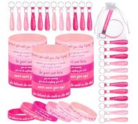 72 Pcs Employee Appreciation Gifts Bulk Motivational Wristbands Inspirational Keychains Motivational Quotes Rubber Wristbands Key Chain Thank You Silicon Bracelets Key Rings Set for Teacher Office