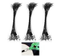 72 PCS Fishing Wire Trace Leaders 10CM Anti-Bite Stainless Steel Leaders with Snap for Saltwater Spin Fishing Pike Hidden Main Line Prevent Fish Bite Outdoor Activities Black Bite Line 15cm 20cm 25cm