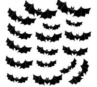 72 Pcs Halloween Bat Decorations 3D Wall Stickers,DIY PVC 3D Decorative Bats Halloween Scary Bats for Home Window, Party, Room Decor (4 Sizes)