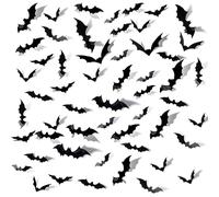 72 Pcs Halloween Bat Decorations 3D Wall Stickers, Party Decoration Decal Wall Sticker for Windows Wall Home Door, Outdoor Indoor DIY Halloween Party Supplies