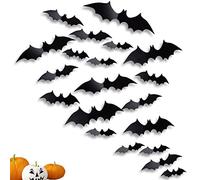 72 Pcs Halloween Bats Decorations 3D Wall Stickers, 4 Sizes Black PVC Bat Window Stickers, Suitable for Bar Home Decorations Room Decor Indoor DIY Halloween Party Supplies