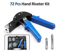 72 Pcs Heavy Duty Hand Riveter Set Drywall Fixing Tool Kit