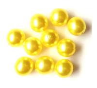 72 pcs Imitation Pearl Glass Beads Round 4 mm, Yellow