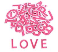 72 PCS Iron on Letter Patches, Embroidered A-Z Alphabet Appliques Decorate Repair Patches for Clothing, DIY Craft, Jackets, Hats, Bags, Jeans, Pink