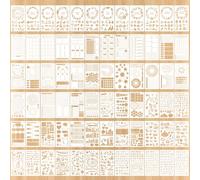 72 PCS Journal Stencils, Planner Stencils for Bullet Journaling Supplies Stencil Set for Planners Notebook Diary Calendar Scrapbook DIY Drawing Journal Stencil Templates (72)