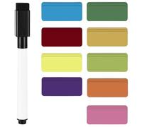 72 Pcs Magnetic Strips Writable, Magnetic Dry Erase Labels, Writing On Magnets Whiteboard Strips for Refrigerator Metal Cabinet White Boards Notes Messages Names(1.18 x 3.15 inch, 9 Colors)