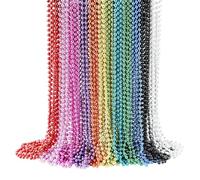 72 PCS Mardi Gras Beads Bulk, 33 Inch 12 Colors Party Beads for Mardi Gras, Christmas, St. Patrick's Day, Beads Party Favors, Throw Beads in 12 Shiny Metallic Colors