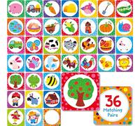 72 PCS Memory Matching Game, Farm Animal Match Cards for Toddlers 36 Pairs Educational Toy for Girls & Boys, Preschool Ages 2 Years Old and Up