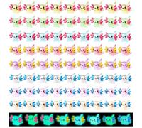 72 Pcs Mini Resin Animals,Luminous Glow in The Dark Miniature Resin,8 of Tiny Hexagonal Dragon Landscape Ornaments for Fairy Garden Dollhouse Decor DIY Craft Fish Tank Landscaping