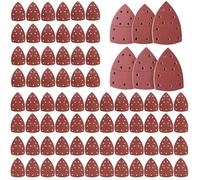 72 PCS Sanding Sheets, Triangle Sanding Pads, Hook and Loop Electric Sander Pads, 40/60/80/120/180/240 Grits, Assorted Mouse Sandpaper Fit for Bosch Multi-Sander PSM 100A PSM 200 AES PSM18