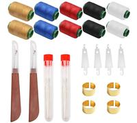 72 Pcs Sewing Tool Set, Stainless Steel Sewing Needles Set with Cotton Threads and Needle Threaders, Needle and Thread Kit, Steel Needles Sewing Kit Suitable for Beginners Sewings Tools